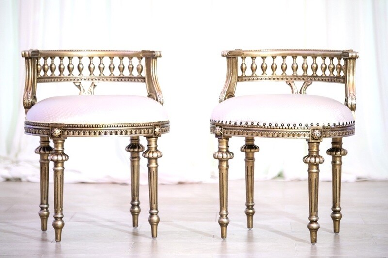Small Gold and Off-White Vanity (set of 2)