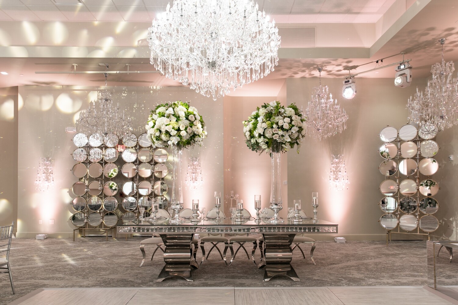 Rectangular Silver Crystal Table 5FT x 10FT