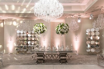 Rectangular Silver Crystal Table 5FT x 10FT