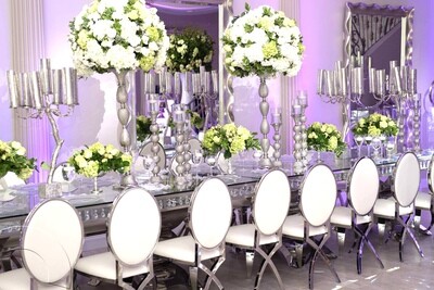 Pineapple Metal Centerpiece - Gold or Silver - with Floral