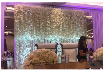 Mirror Arch with Hanging Silk Floral