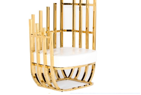 Contemporary Gold Metal Lounge Chair (Set of 2)