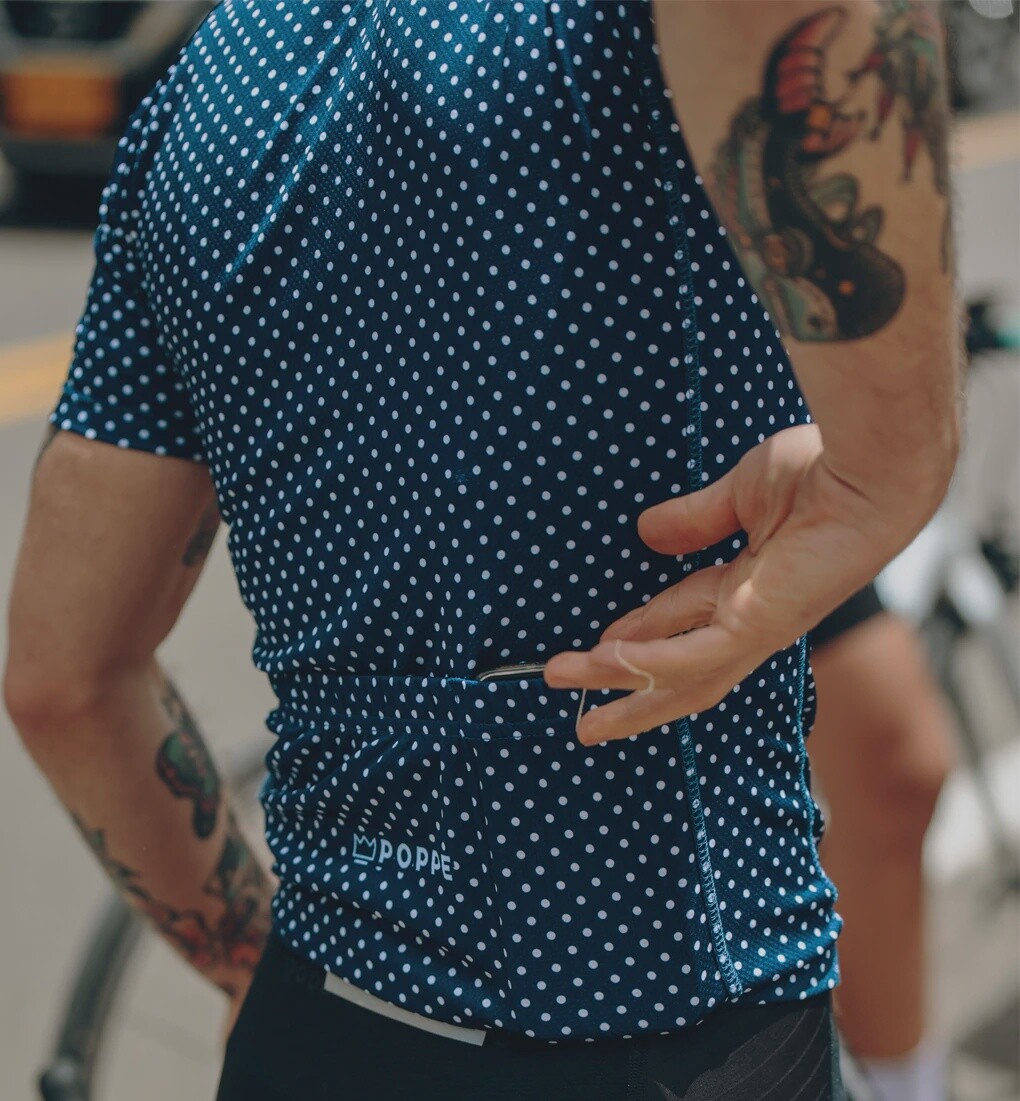 Poppe Dots Navy Blue Jersey SS Men