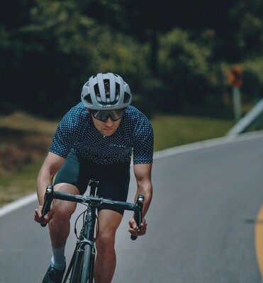 Poppe Dots Navy Blue Jersey SS Men