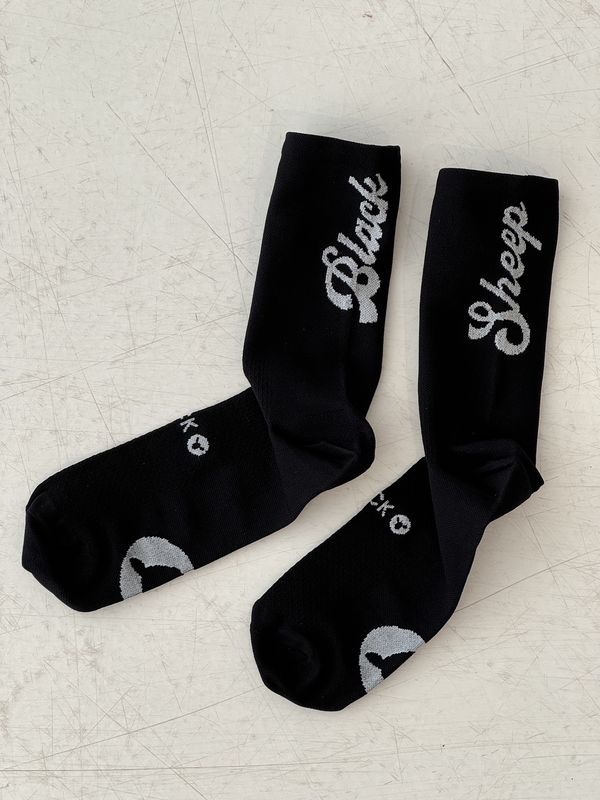 Black Sheep Perfect Crew Socks - BWH - Black White Logo