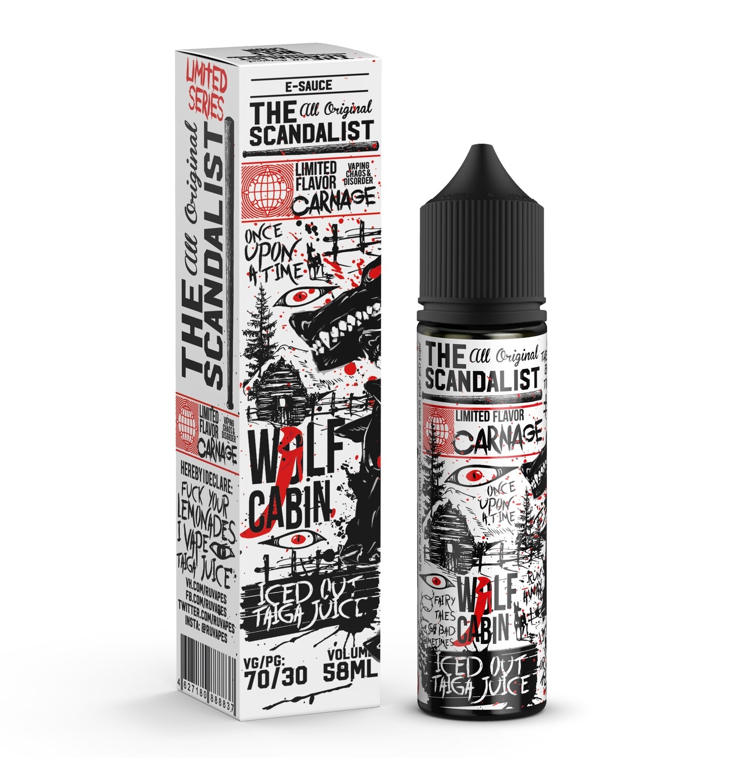LIMITED FLAVOR * CARNAGE The Scandalist "Wolf Cabin", 58мл LIMITED FLAVOR * CARNAGE The Scandalist "Wolf Cabin", 58мл