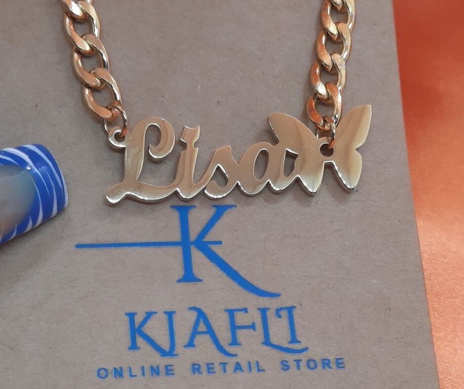 YOUR Name Necklace 5mm- Butterfly Cuban Link