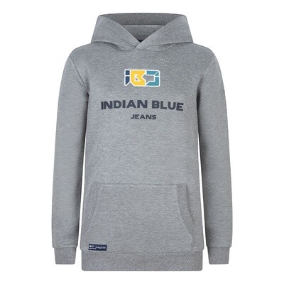 Indian blue jeans Hoodie IBJ Pique Scuba Medium Grey Melange