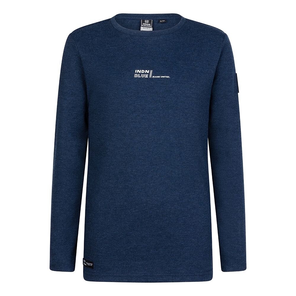 Indian Blue Jeans - T-Shirt Longsleeve Fancy Pique Evening Blue