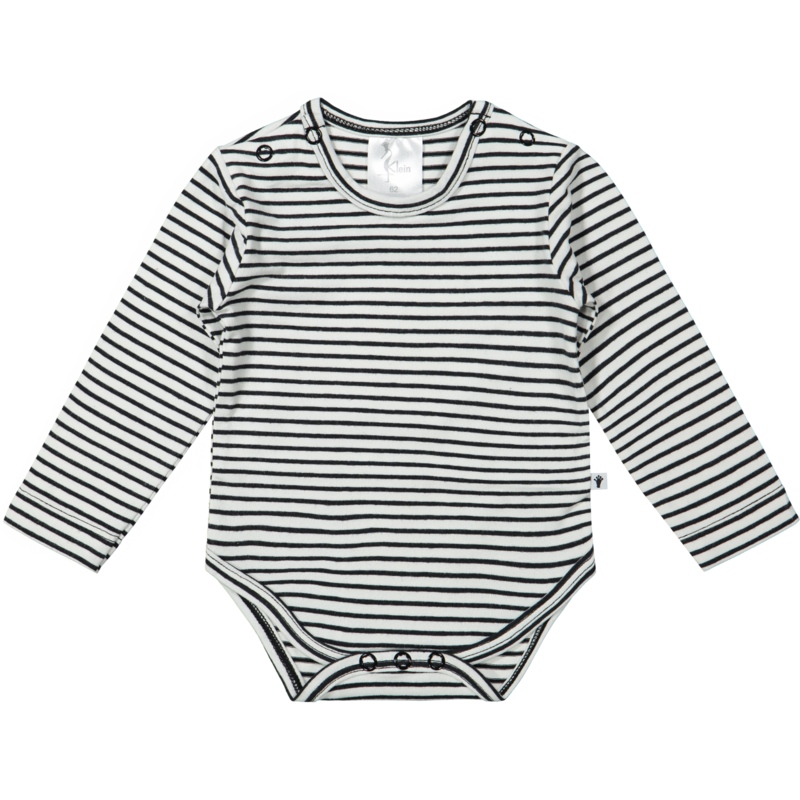 Klein Baby -Body Longsleeve Off White/ Black Stripes KN010