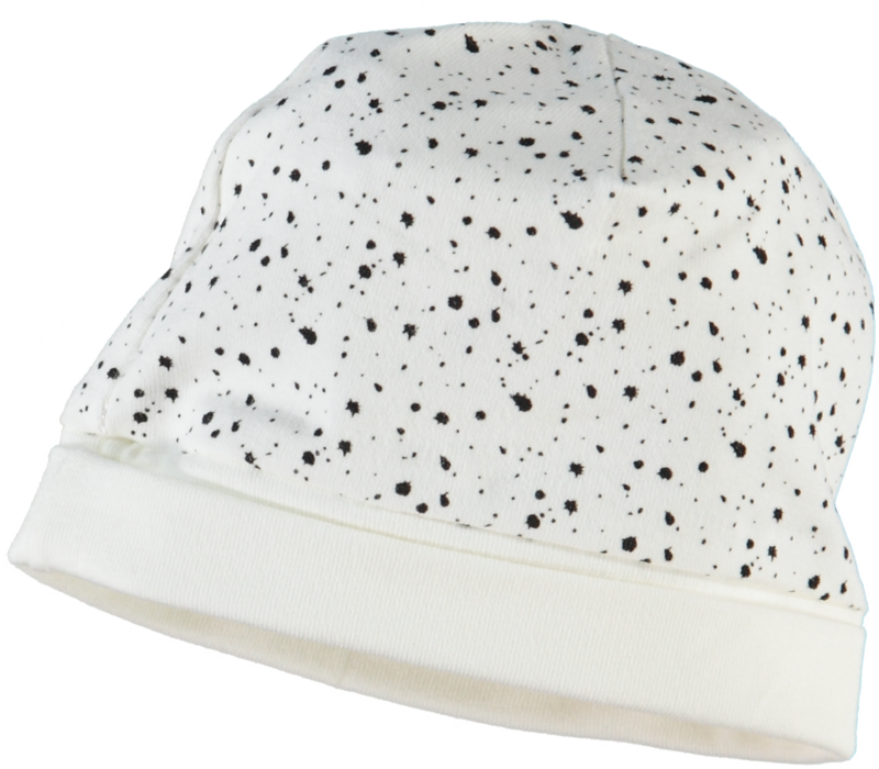 Klein Baby -Hat Off White/ Black dots KN019