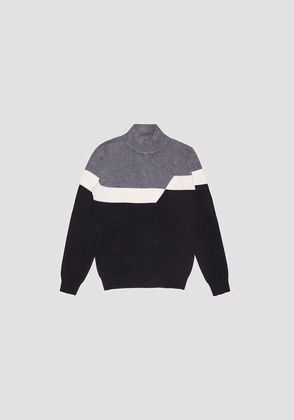 Antony Morato SWEATER JACQUARD Blue BLACK