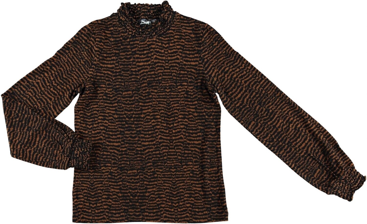 Geisha - LS zebra smock 152 cognac/black