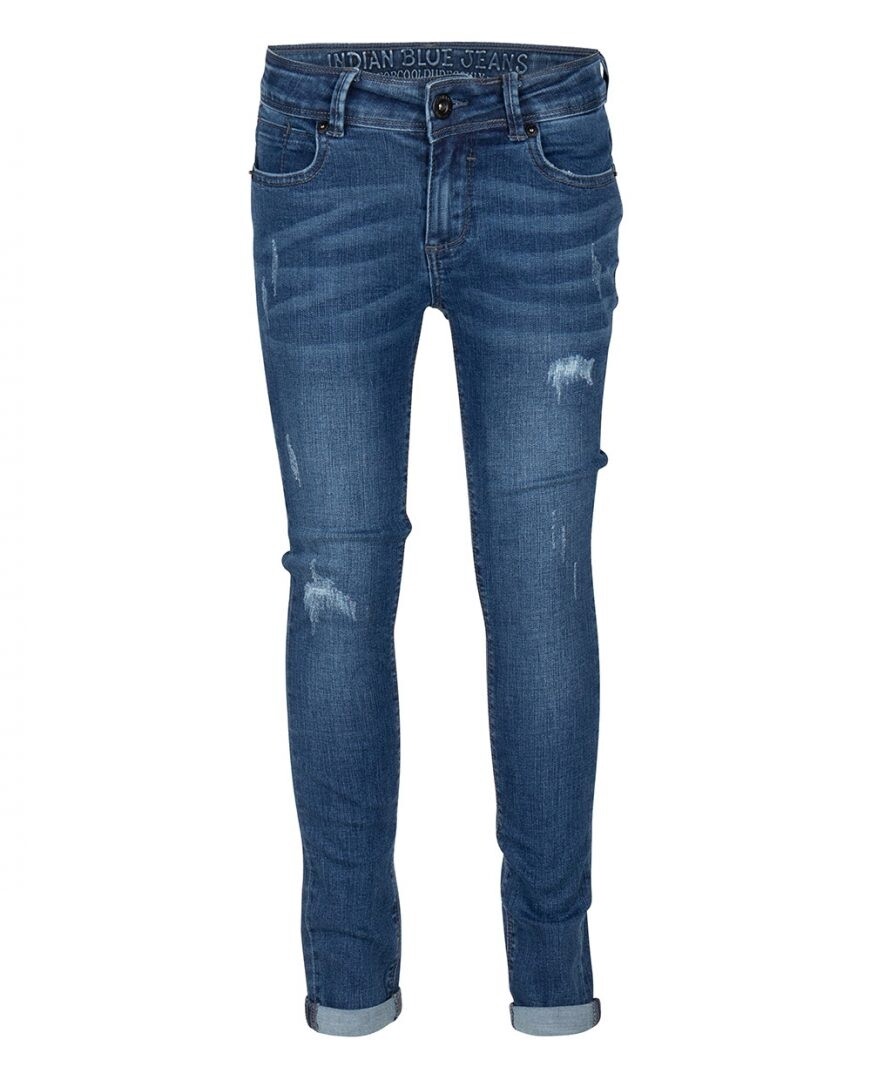 Indian Blue Jeans - BLUE ANDY FLEX SKINNY Damaged Medium Denim