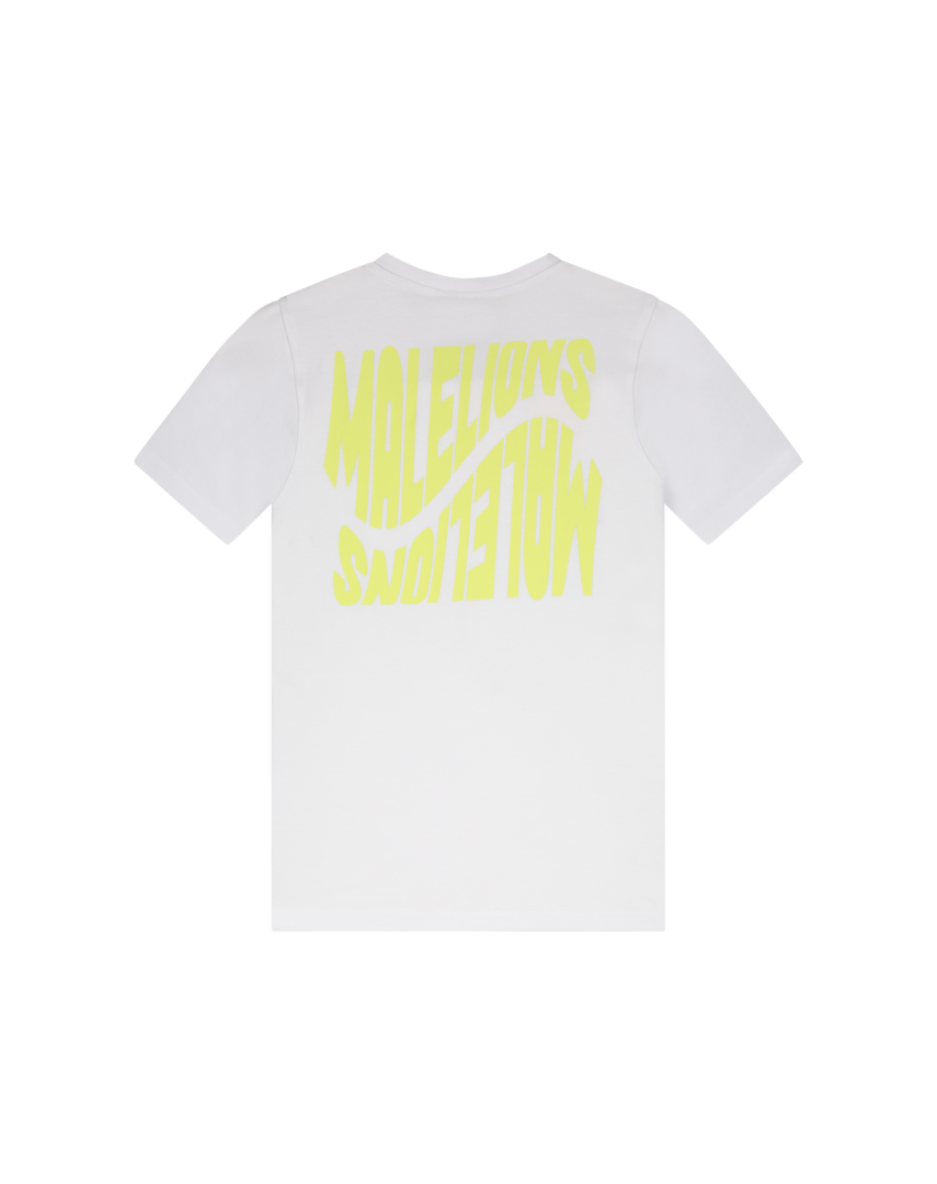 Malelions - Wave Graphic T-Shirt 8 | 128 White/Lime