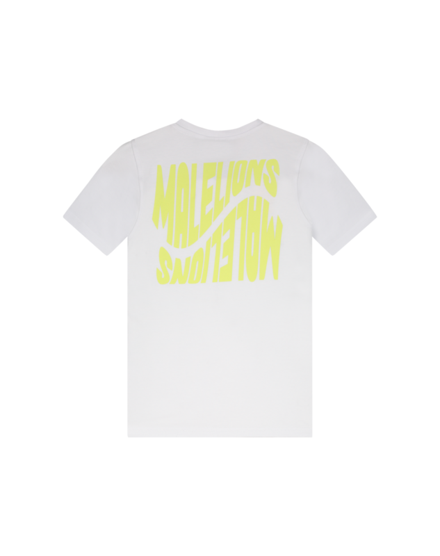 Malelions - Wave Graphic T-Shirt 8 | 128 White/Lime
