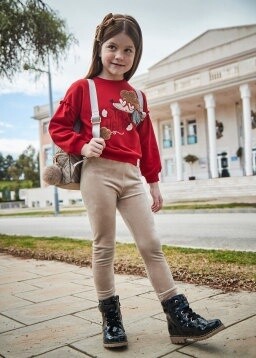 Mayoral -Basic velvet leggings Sepia