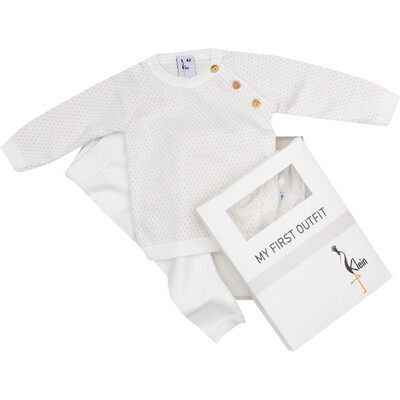 Klein Baby -Organic Knitted set Natural White KN110