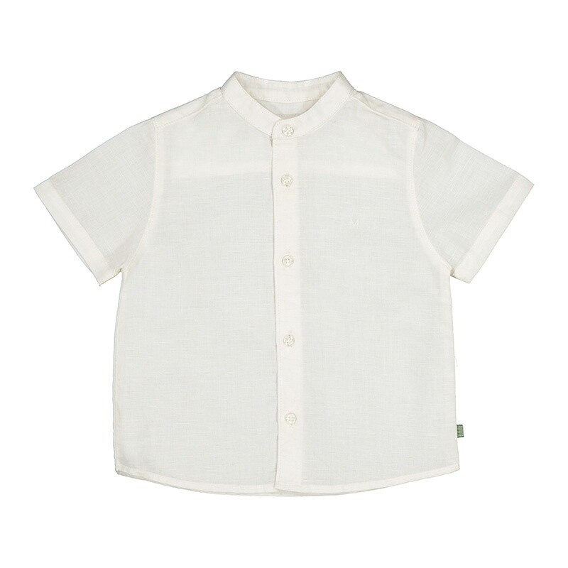 Mayoral - S/s linen mao collar shirt 1113 Natural