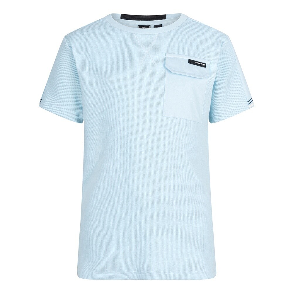 Indian Blue Jeans - T-Shirt Structure Pique Pocket Blauw