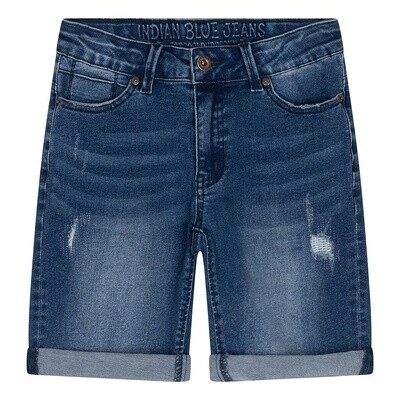Indian blue jeans Blue Andy Short Damaged Blauw