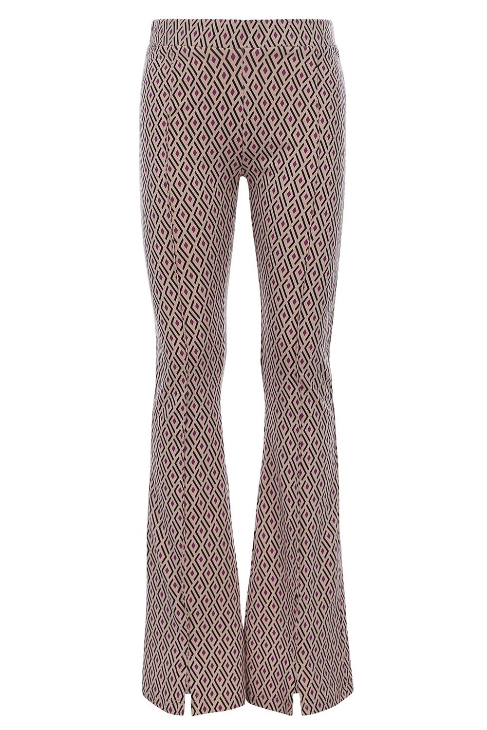 Looxs 10Sixteen Printed  flare pants Argyle