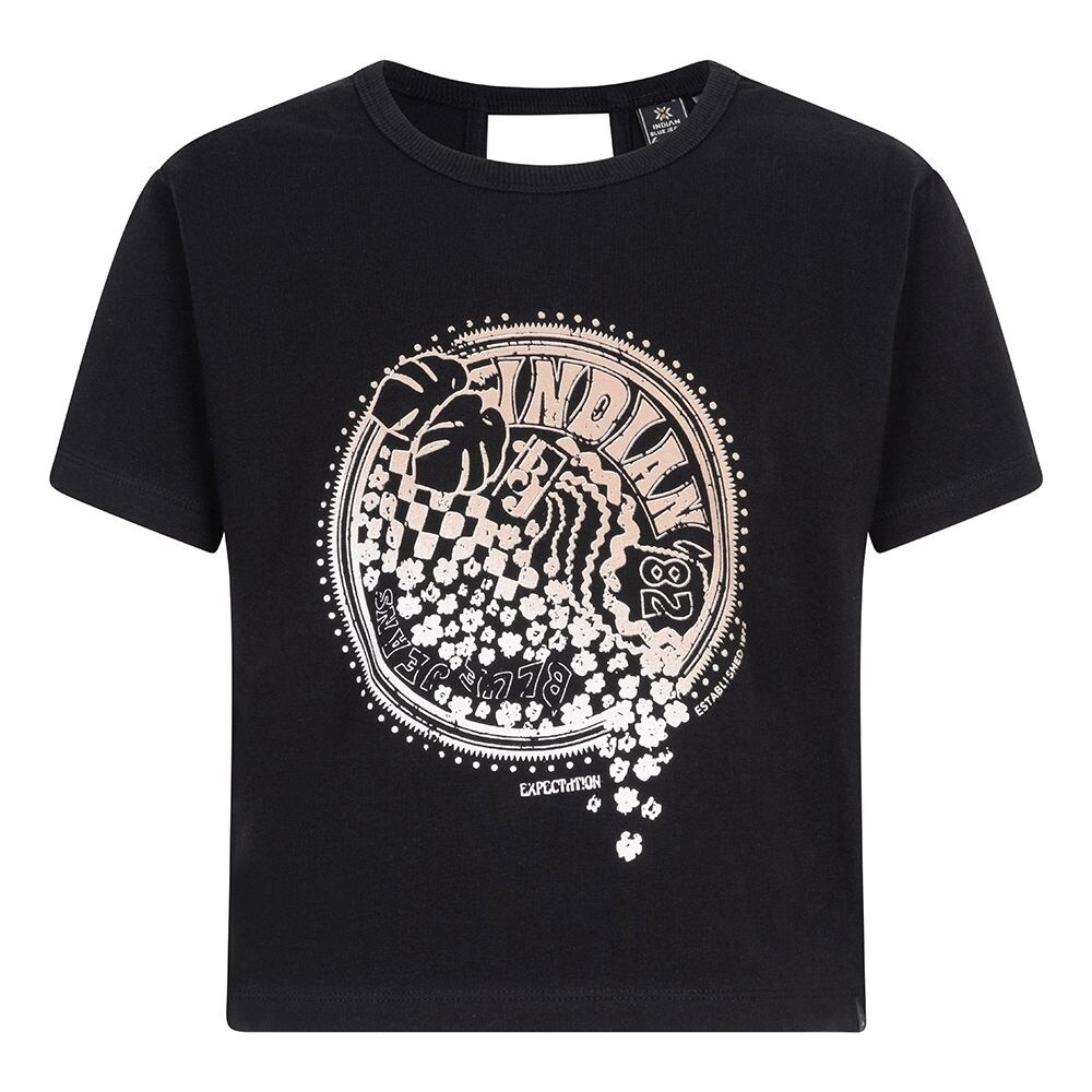Indian Blue Jeans - T-Shirt IBJ Flower Zwart