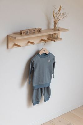 Feetje Pyjama wafel IJs blauw