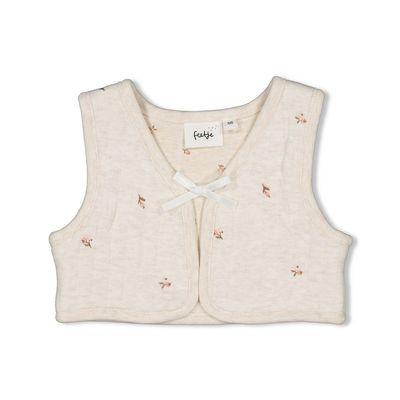 Feetje Gilet AOP - Little Rosebud Offwhite melange 51200023