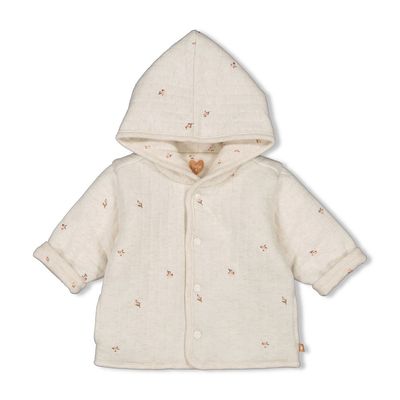 Feetje Jasje met capuchon AOP - Little Rosebud Offwhite melange 51800329