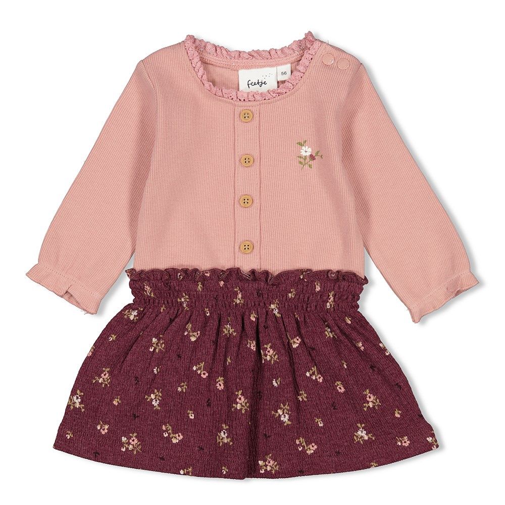 Feetje Jurk rib - Blooming Meadow Roze 51400523