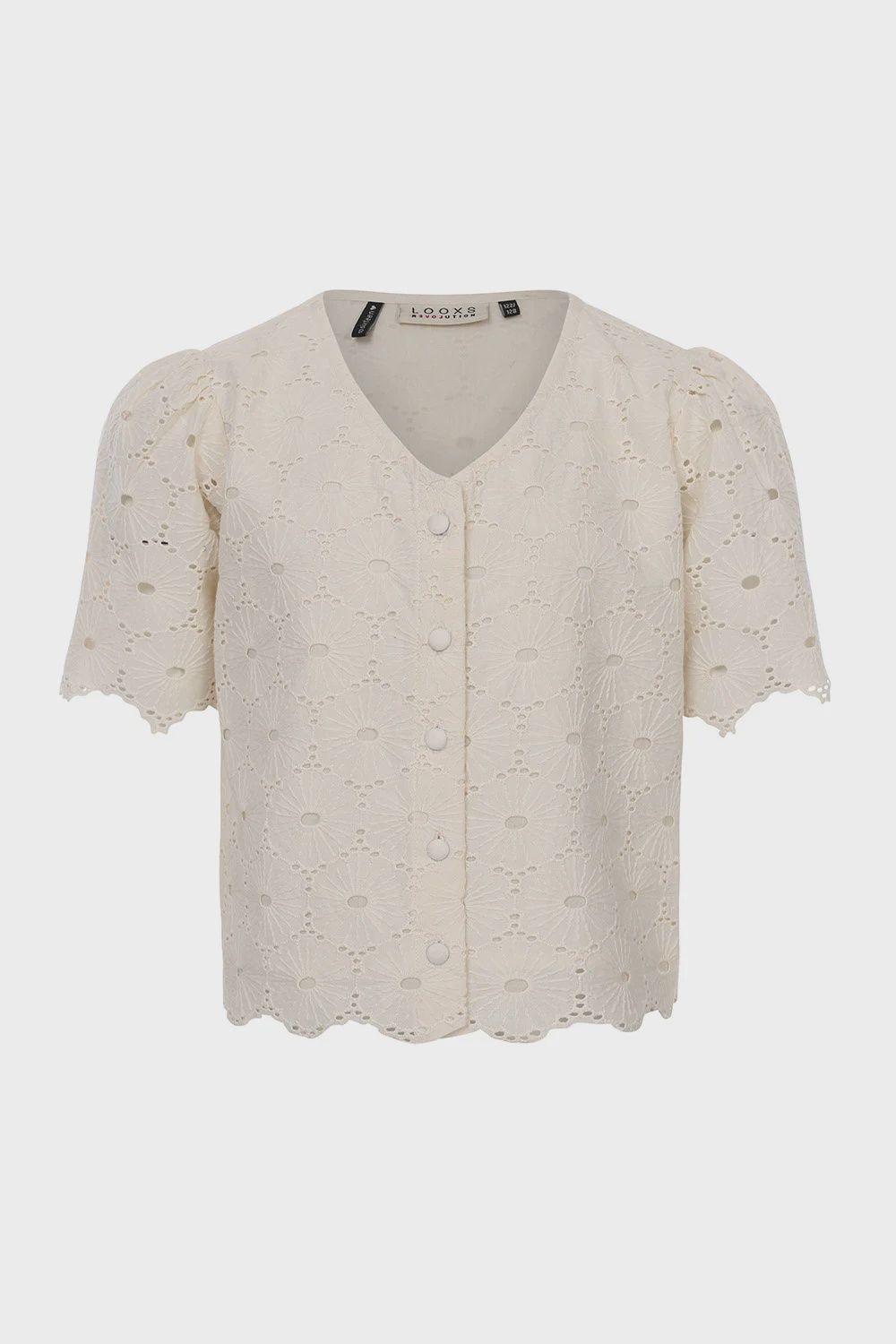 Looxs Meisjes Broderie Anglaise Top Creamy