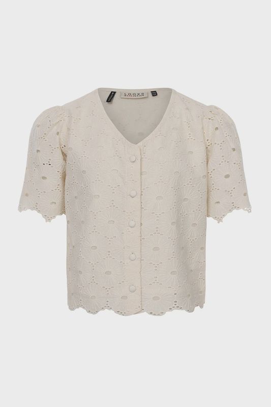 Looxs Meisjes Broderie Anglaise Top Creamy