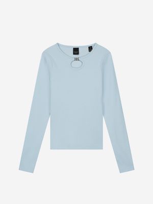 Nik &amp; Nik - Presley LS Rib Top Sky Blue