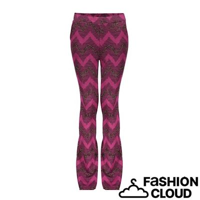 Geisha  Pants flared zig zag lurex  000445 - fuchsia/burgundy 41668K-20