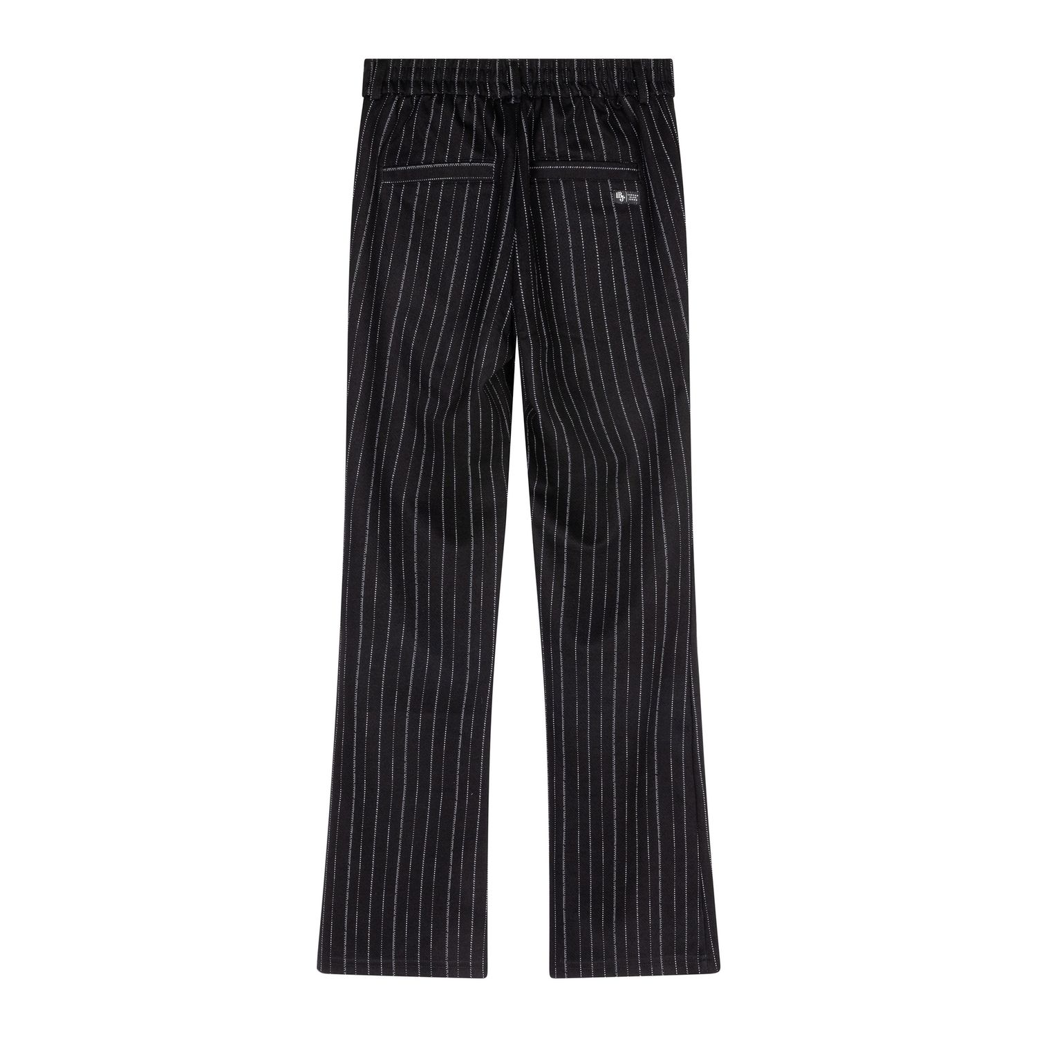 Indian Blue Jeans Flared Check Pants Black 970036