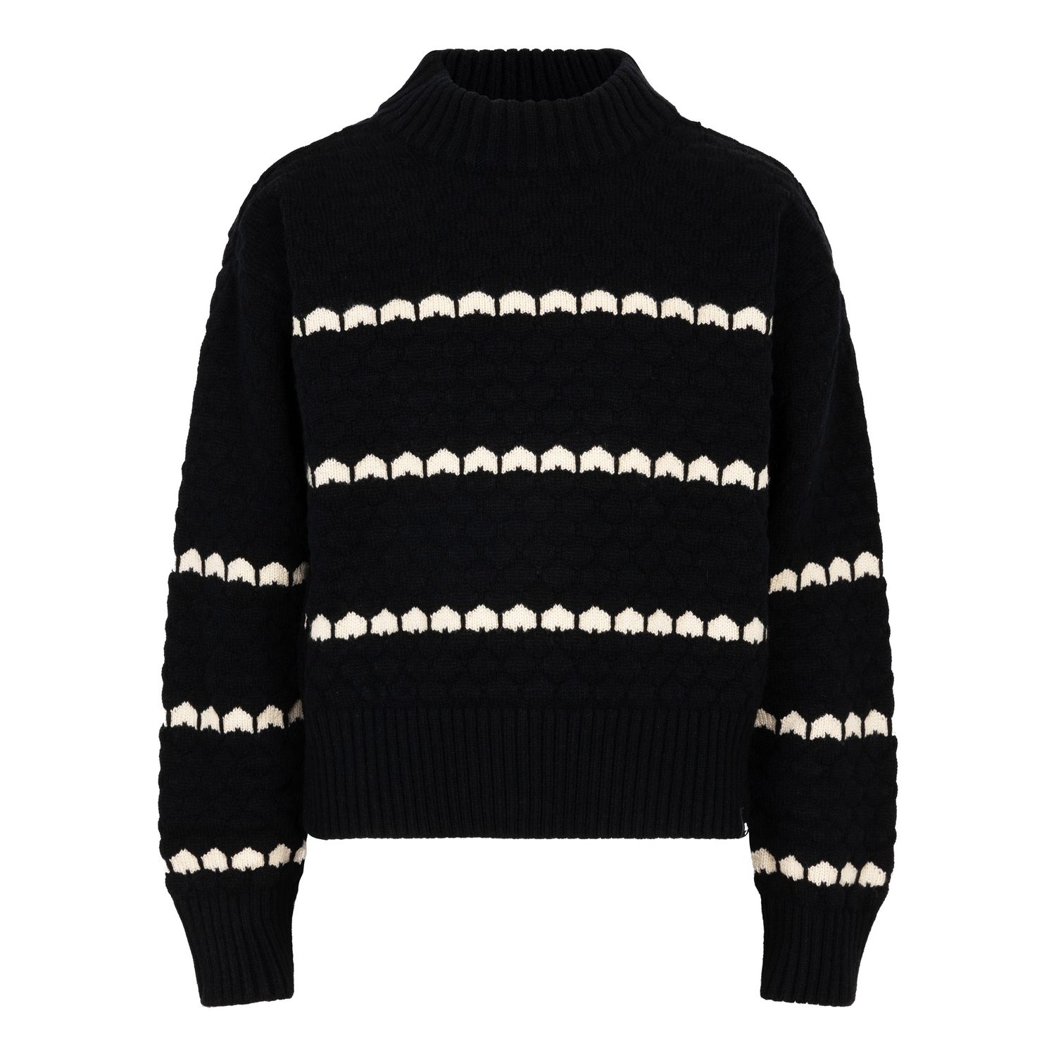 Indian Blue Jeans Knitwear Honey Comb Black 970096