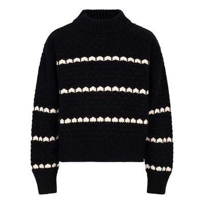 Indian Blue Jeans Knitwear Honey Comb Black 970096