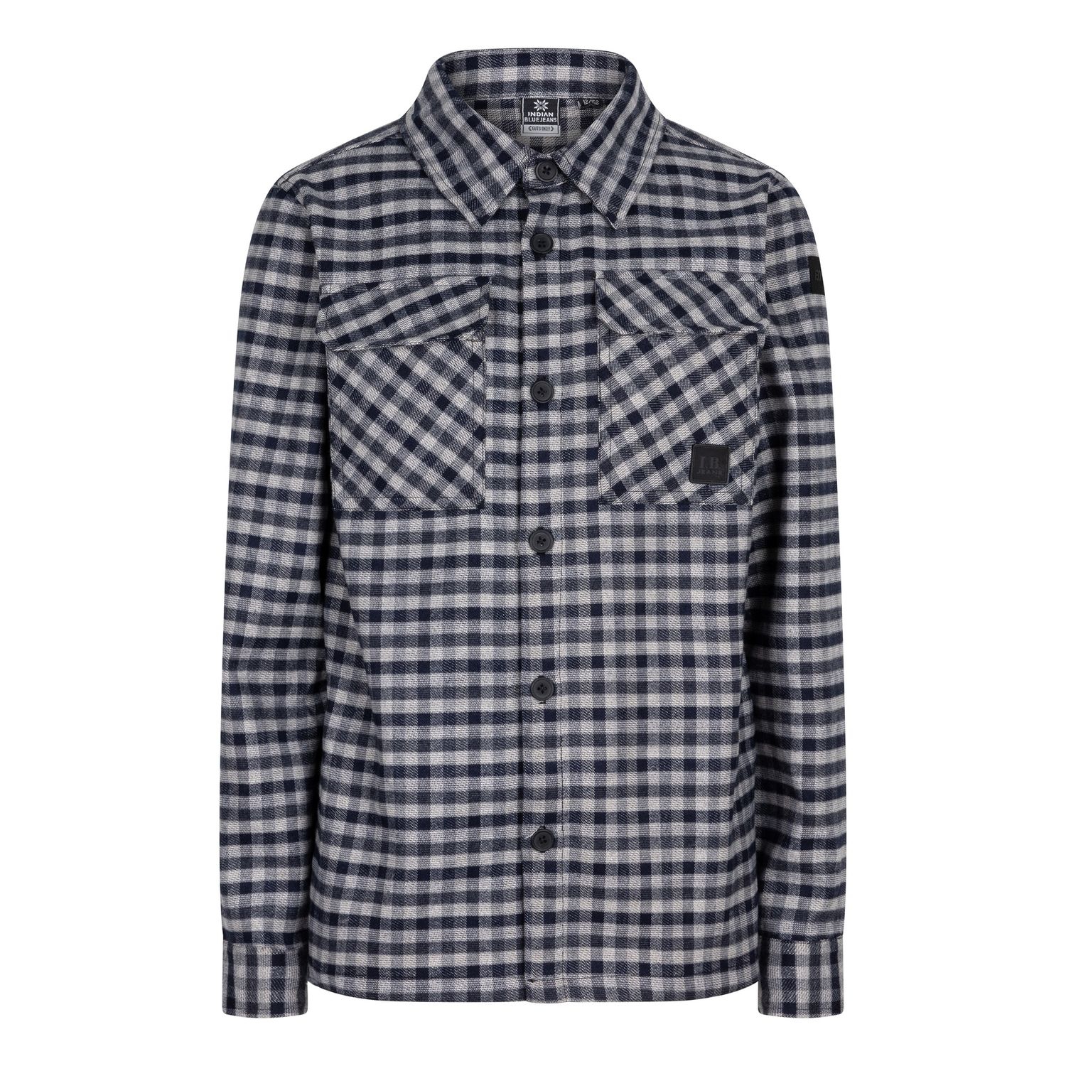 Indian Blue Jeans Shirt Jacket Check Dark Navy 960094