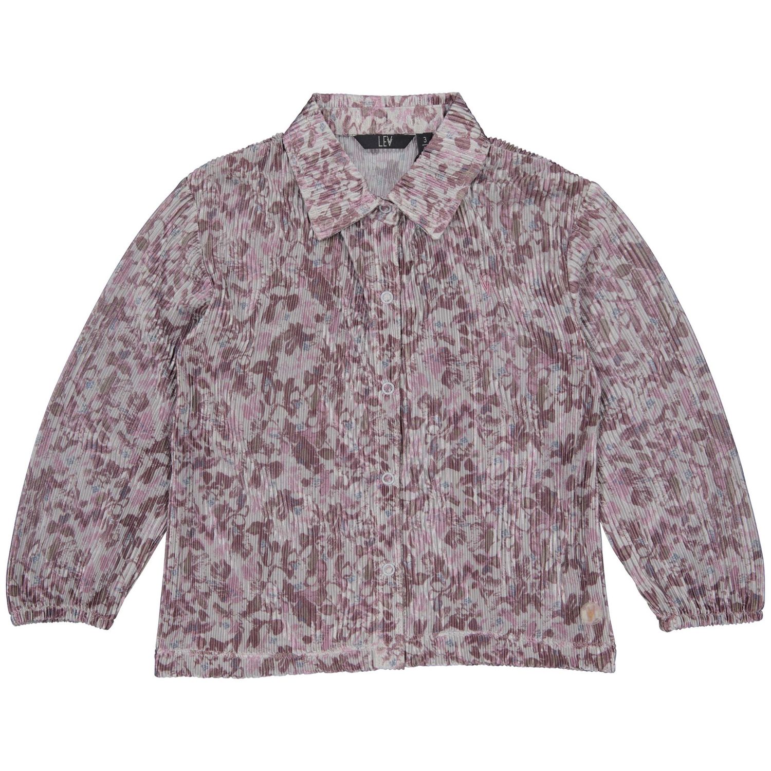 Levv Meisjes Shirt PIPPILW241 AOP Soft grey flower