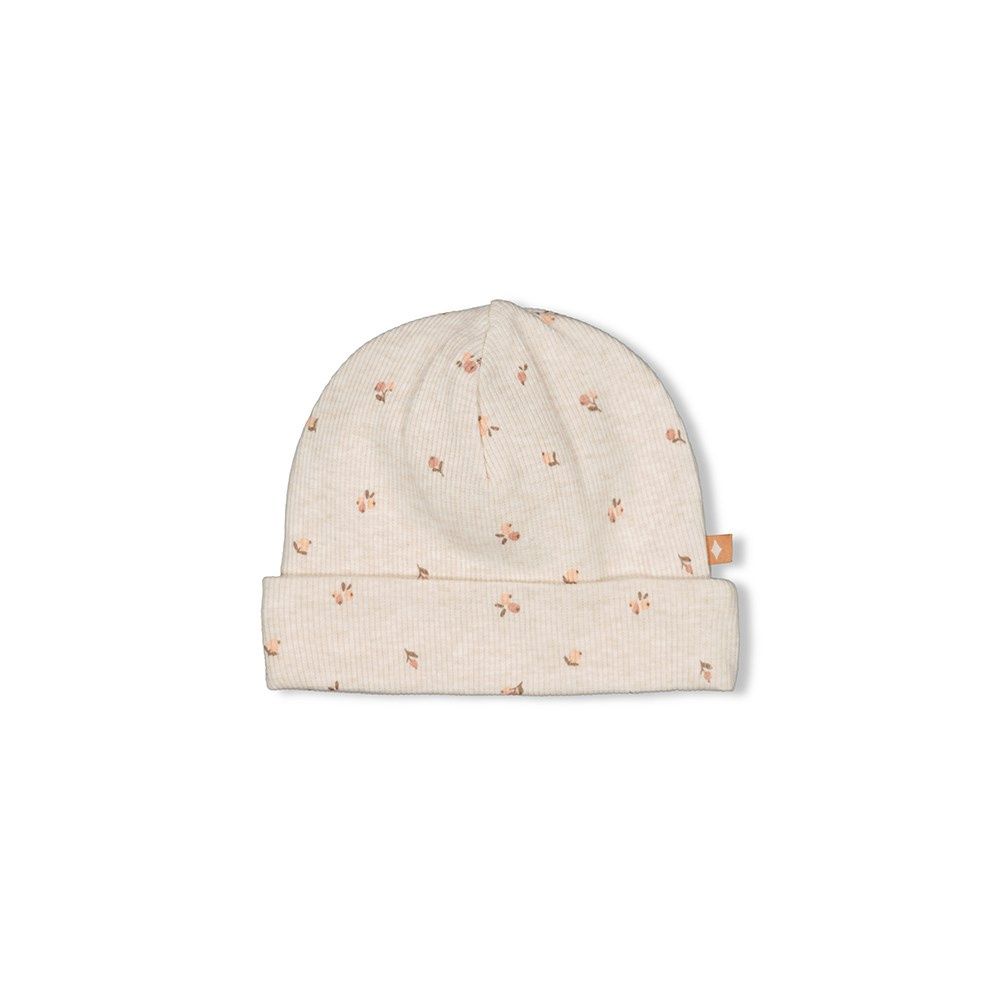 Feetje Mutsje rib AOP - Little Rosebud Offwhite melange 53100606