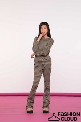 Geisha  Pants jacquard flared 2-tone  000999 - black/sand 41552K-70