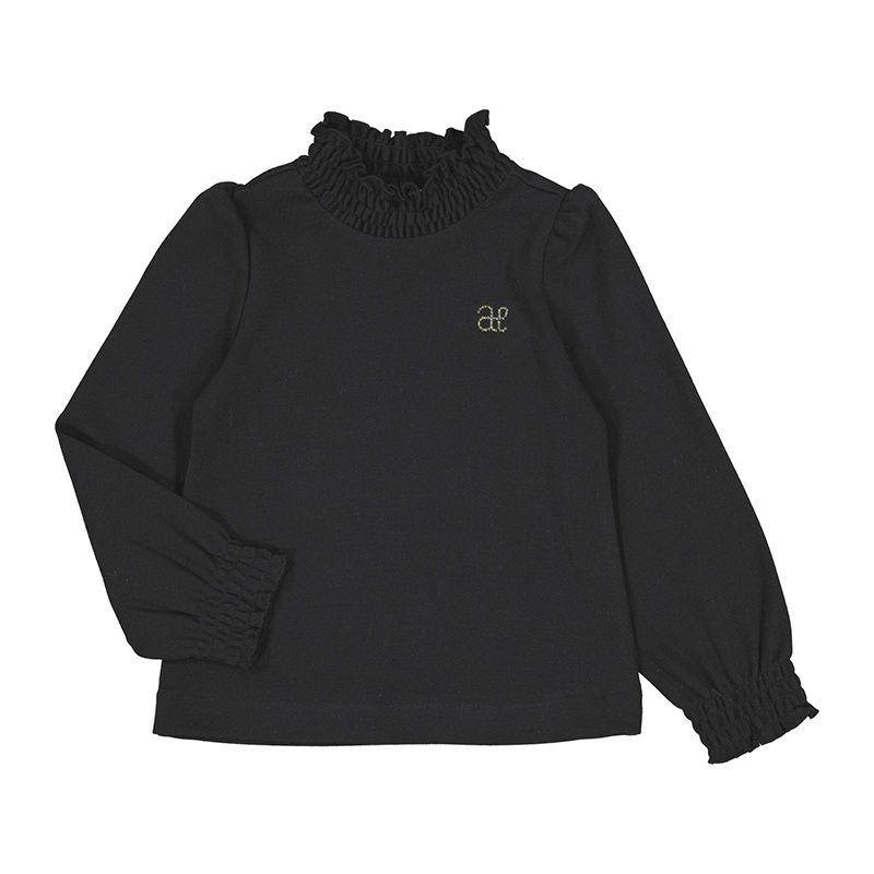 Abel &amp; Lula  Ribbed turtleneck             Black      5672