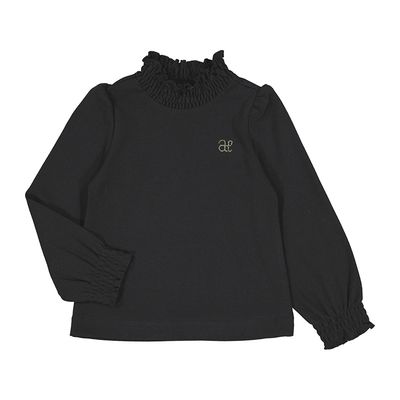 Abel &amp; Lula  Ribbed turtleneck             Black      5672
