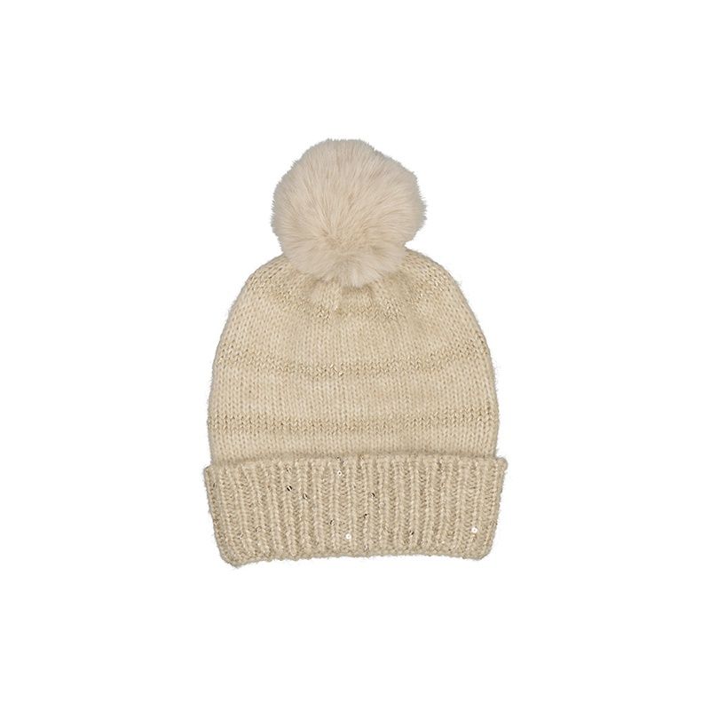 Abel &amp; Lula  Sequin stripped hat           Wheat      5916