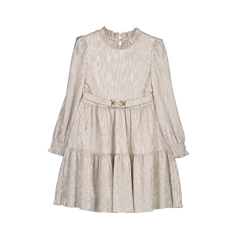 Abel &amp; Lula  Pleated knit dress            Golden     5534