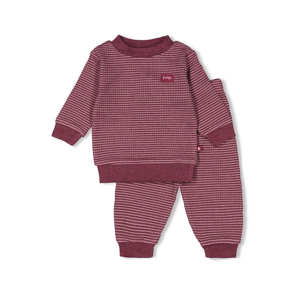 Feetje Pyjama wafel - Autumn Special Wijn melange