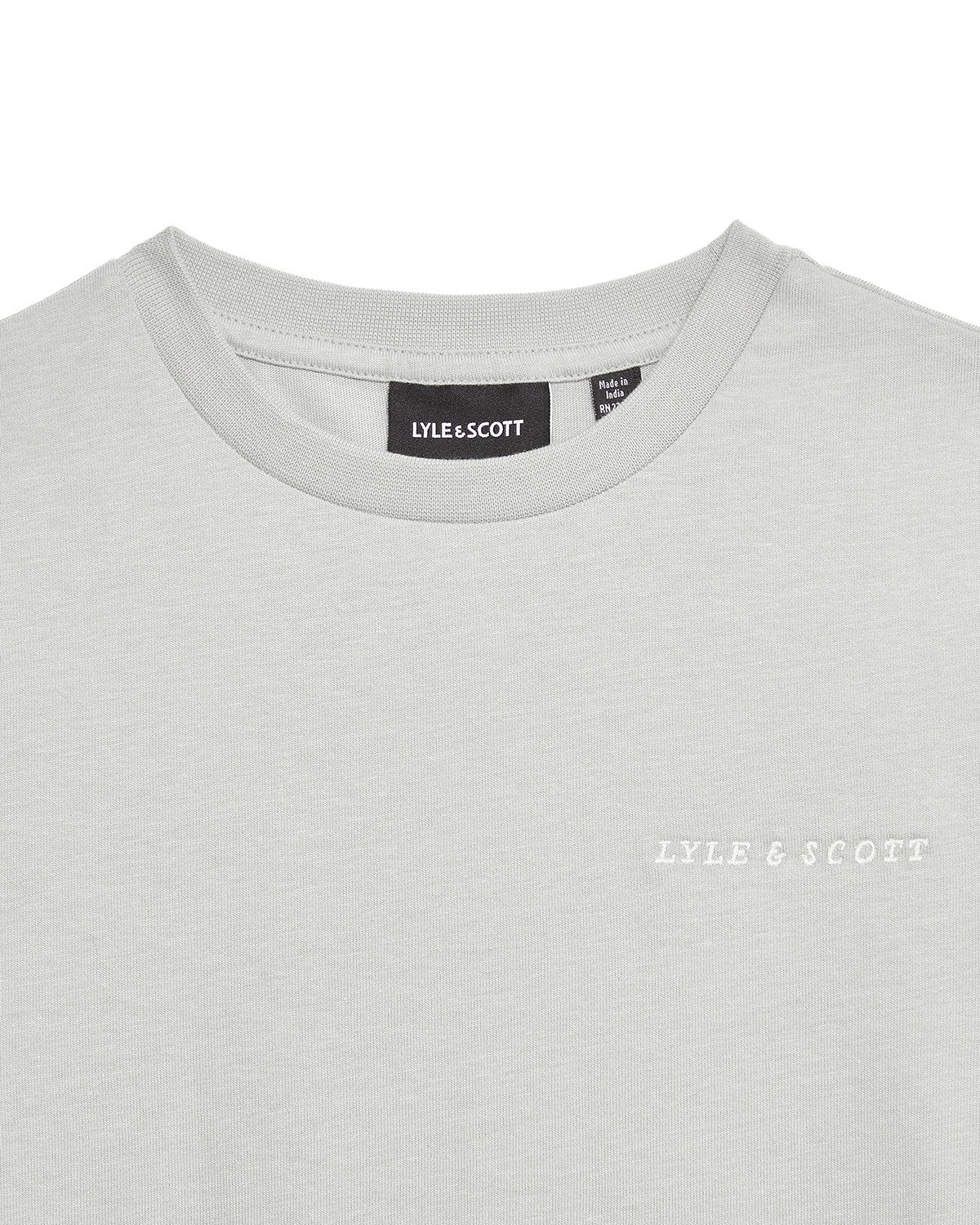 Lyle &amp; Scott Script Embroidered T-shirt X570 Grey Mirage