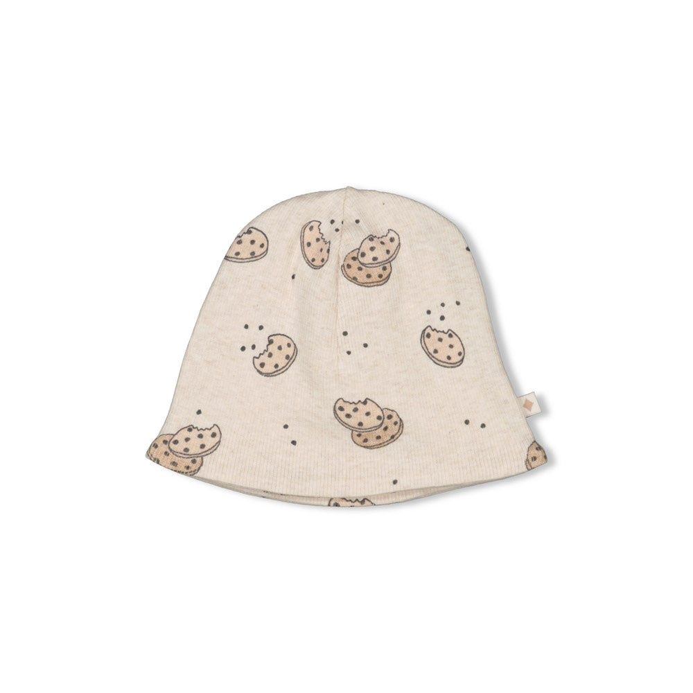 Feetje Mutsje AOP rib - Cute Cookie Wit