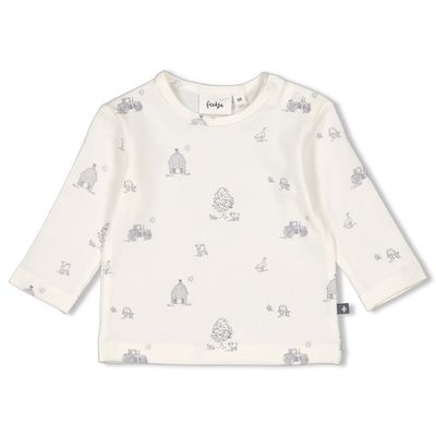 Feetje Longsleeve AOP - Farm Life Wit